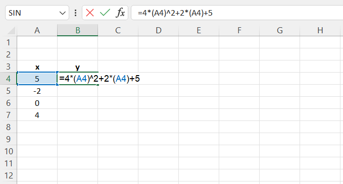 Graph a Function in Excel